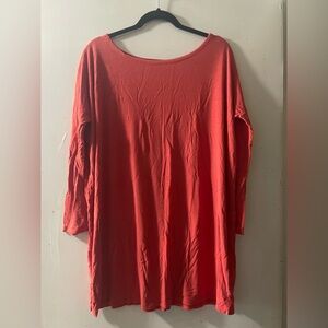 Cherish Orange Red Oversized 3/4 Sleeve Tunic SM